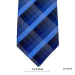 Shades of Blue Plaid Pattern Men's Tie