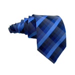 Shades of Blue Plaid Pattern Men's Tie