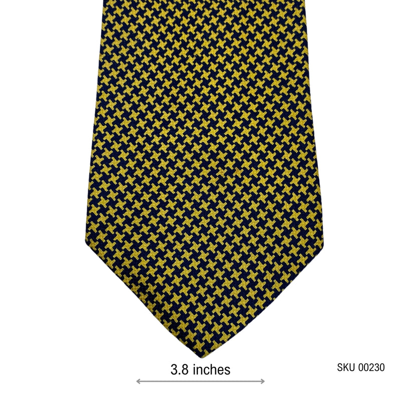 Marks & Spencer Pure Silk Yellow Geometric Pattern Men's Tie