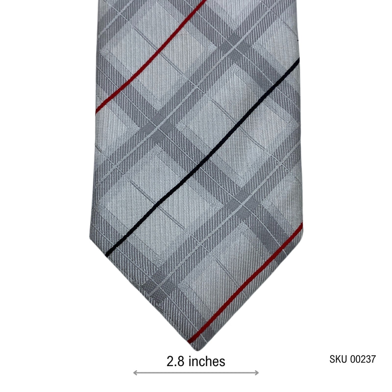 Redherring Gray Plaid Pattern Men's Tie