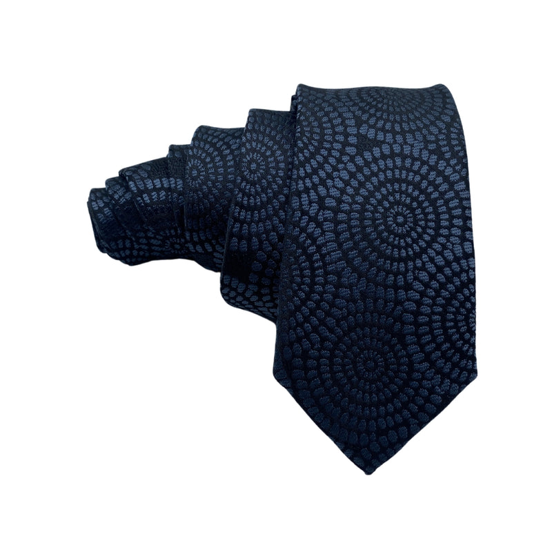 Circular Geometric Pattern Men's Tie by Peacocks