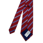 Marks & Spencer Red Self Textured Blue Stripes Men's Tie