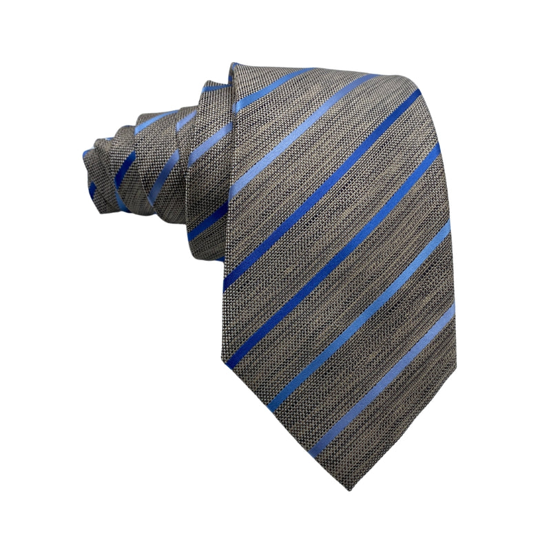Taylor & Wright Shades of Blue on Gray Stripes Pattern Men's Tie