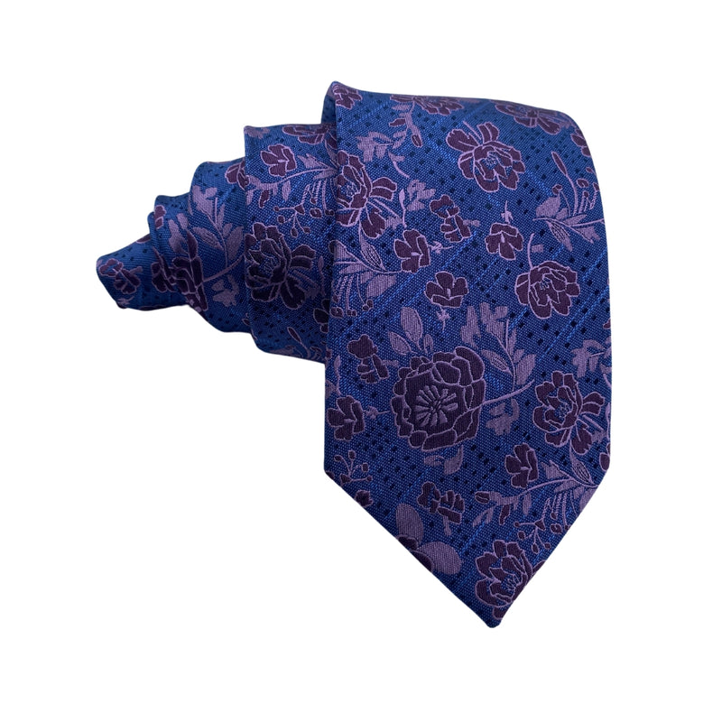 Jeff Banks Modern Blue Floral Pattern Men's Tie