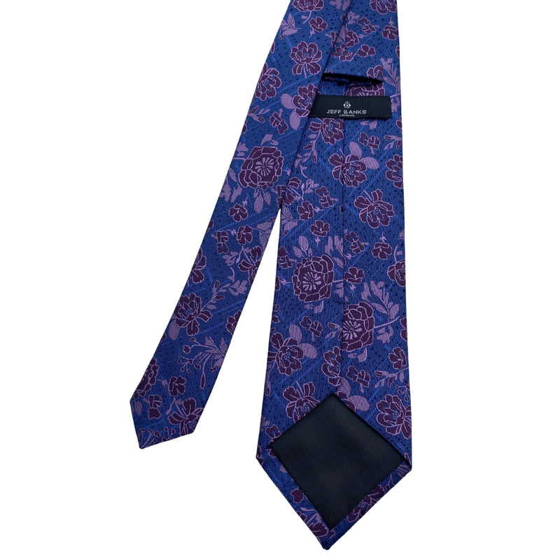 Jeff Banks Modern Blue Floral Pattern Men's Tie
