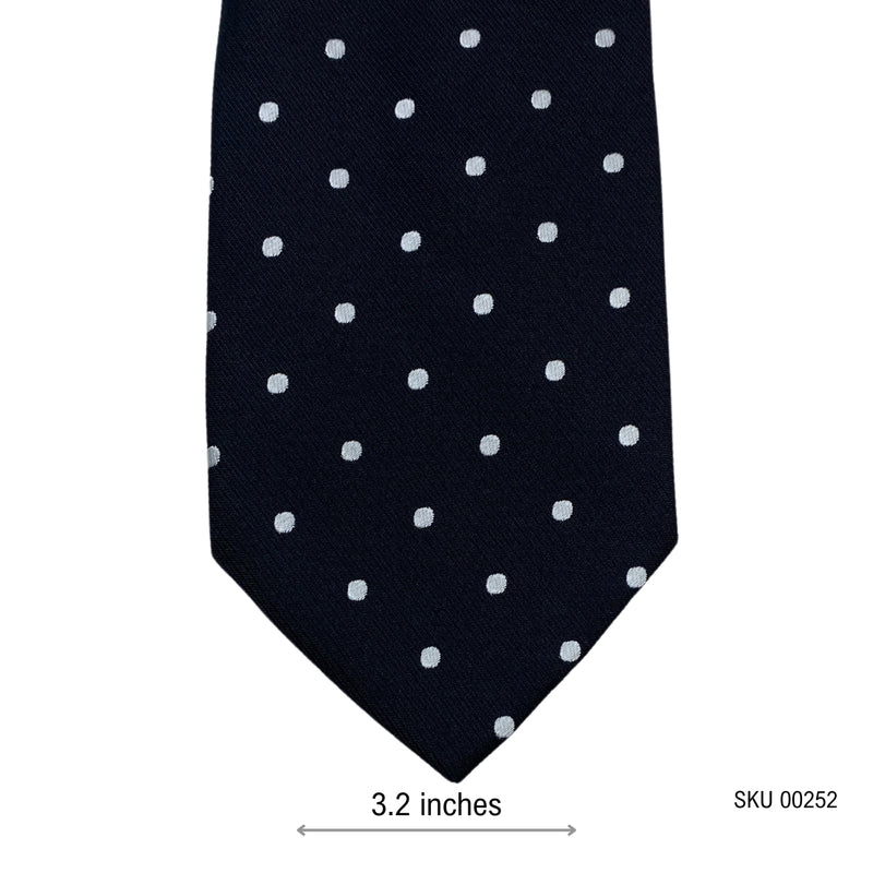 St. Bernard Black White Dotted Pattern Men's Tie