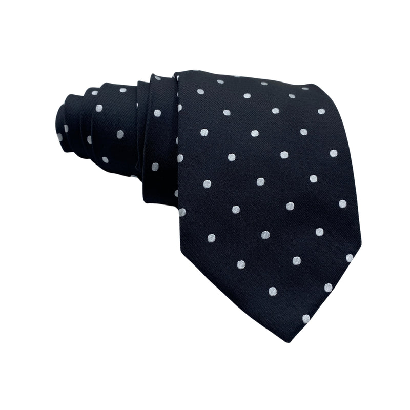 St. Bernard Black White Dotted Pattern Men's Tie