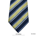 Rael Brook Yellow Blue Stripes Pattern Men's Tie
