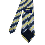 Rael Brook Yellow Blue Stripes Pattern Men's Tie