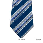 Next Blue Gray Stripes Pattern Men's Tie