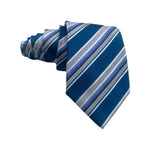 Next Blue Gray Stripes Pattern Men's Tie