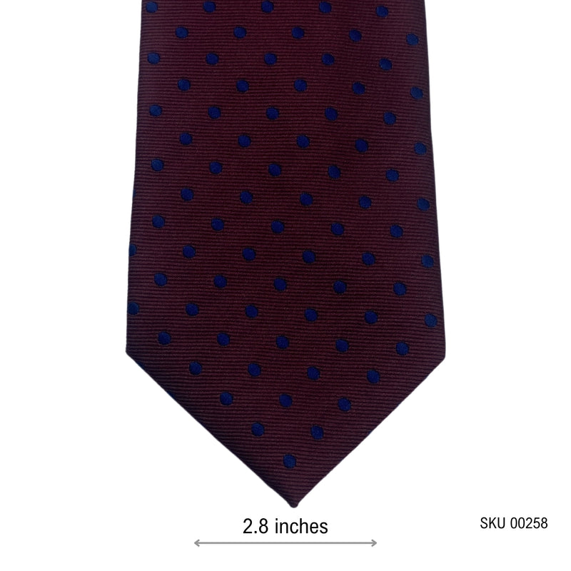 Cedarwood State Maroon Blue Dotted Men's Tie