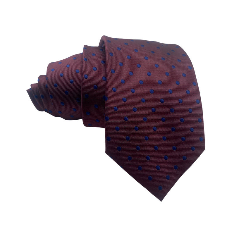 Cedarwood State Maroon Blue Dotted Men's Tie