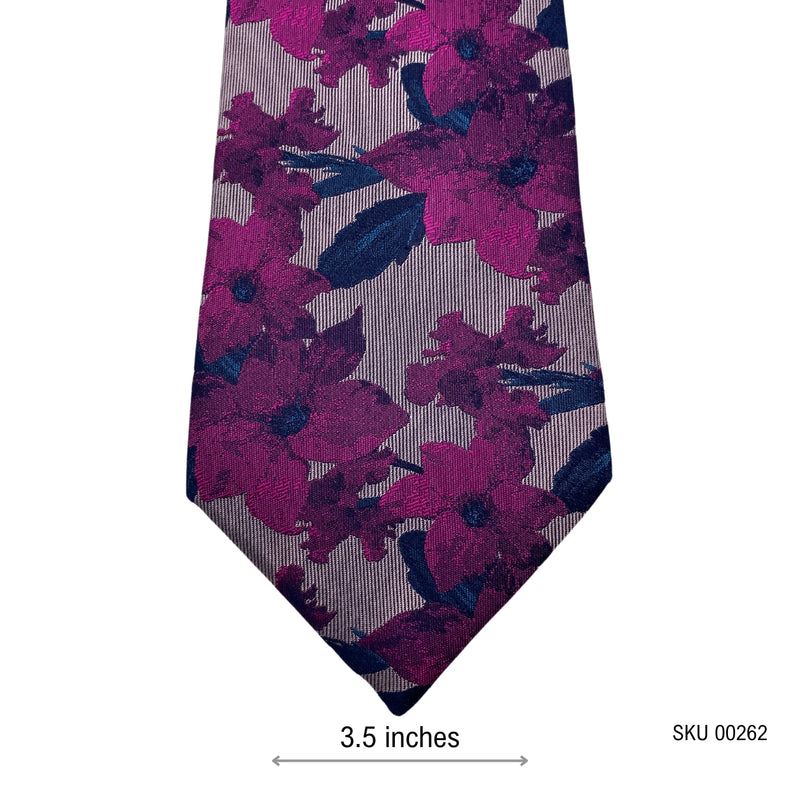 Marks & Spencer Classic Silk Dark Floral Pattern Men's Tie