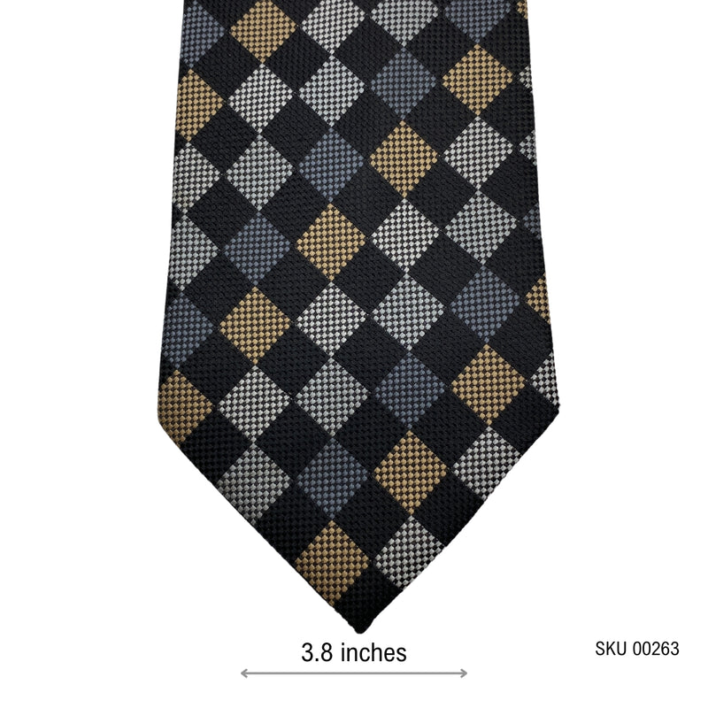 Cedar Wood State Epic Geometric Diamond Pattern Tie