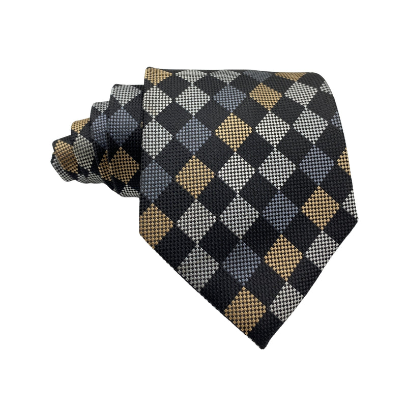 Cedar Wood State Epic Geometric Diamond Pattern Tie