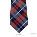 Men's Classic Red Plaid Pattern Tie