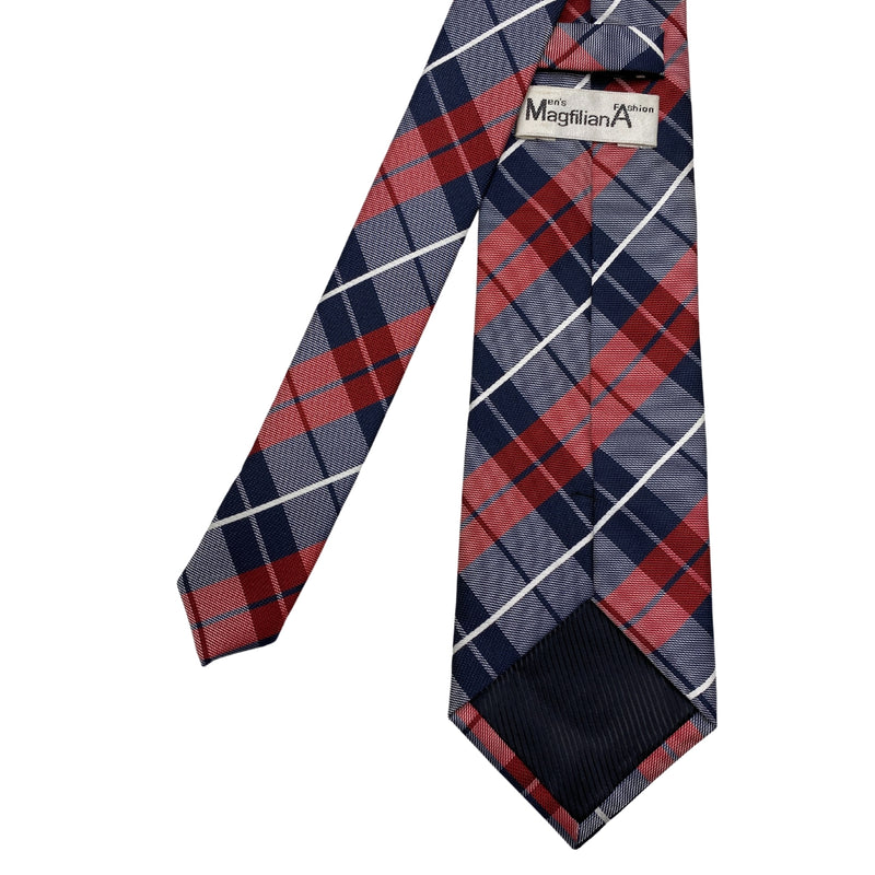 Men's Classic Red Plaid Pattern Tie