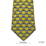 Men's Yellow Silk Dolphin Pattern Tie