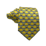 Men's Yellow Silk Dolphin Pattern Tie