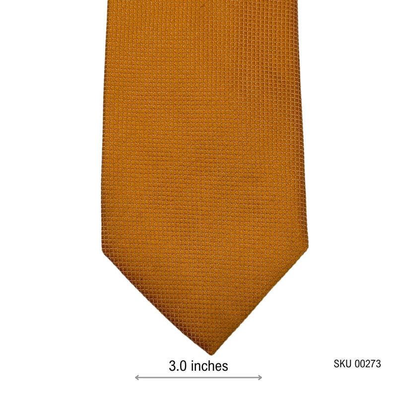 Men's Solid Burnt Orange Textured Tie