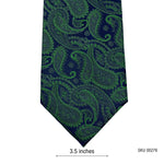 Paul Malone Men's Navy and Green Paisley Tie