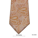 Men's Orange and Gold Paisley Silk Tie
