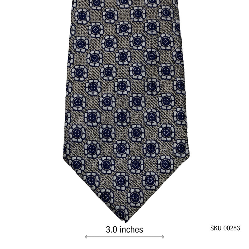 Taylor & Wright Men's Navy and Silver Geometric Tie