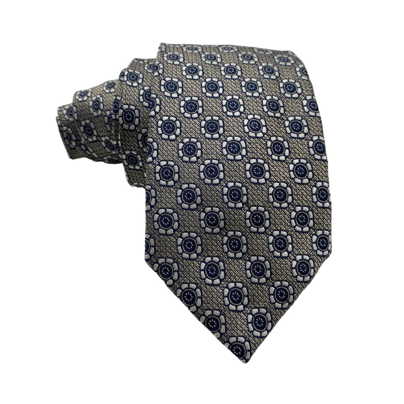 Taylor & Wright Men's Navy and Silver Geometric Tie