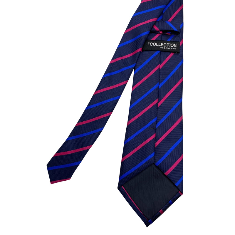 The Collection Debenhams Striped Tie in Navy, Blue, and Pink