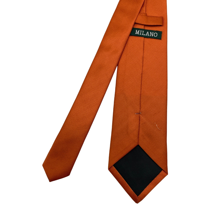 Milano Men's Solid Orange Tie