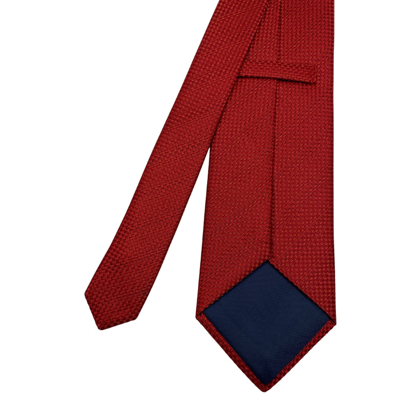 Men's Solid Red Textured Tie