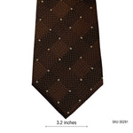 HISDERN Men's Brown Polka Dot Tie