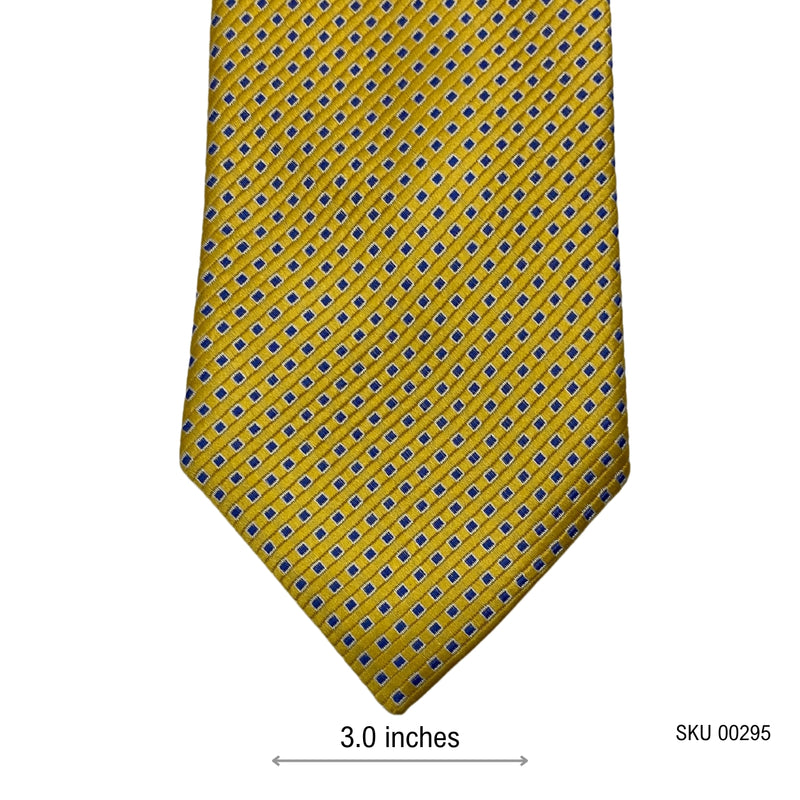 MOSS BROS Men's Yellow and Blue Geometric Tie