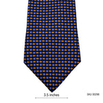 Men's Silk Tie in Navy with Orange Fish Pattern
