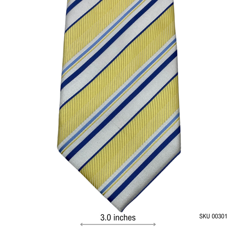 Cedarwood State Men's Striped Tie in Yellow and Blue