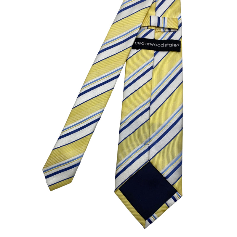 Cedarwood State Men's Striped Tie in Yellow and Blue