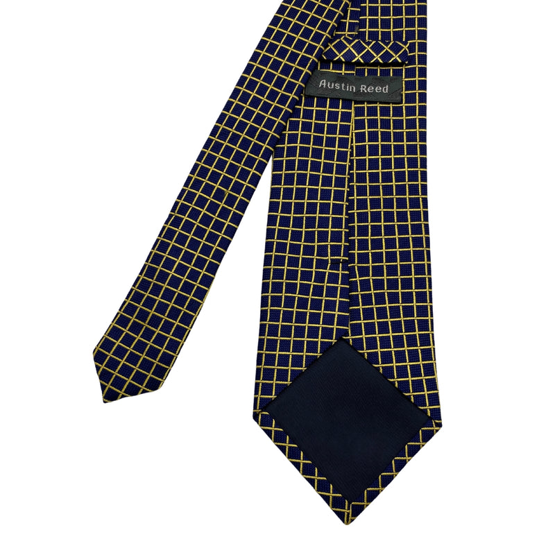 Austin Reed Men's Navy and Gold Grid Tie