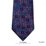 NEXT Men's Floral Tie – Blue with Red & Pink Flowers | Slim 2.2" Width