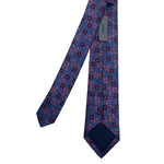 NEXT Men's Floral Tie – Blue with Red & Pink Flowers | Slim 2.2" Width