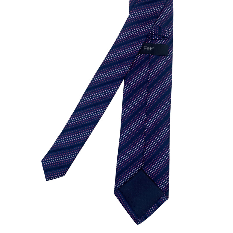 Men's Navy Blue Dotted Stripe Tie