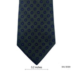 TU Men's Green Patterned Tie – Blue Circle Design