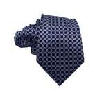 Men's Geometric Tie Blue & White Pattern