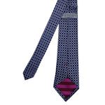 Men's Geometric Tie Blue & White Pattern