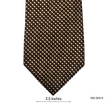Premium Silk Brown Geometric Pattern Men's Tie