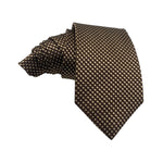 Premium Silk Brown Geometric Pattern Men's Tie