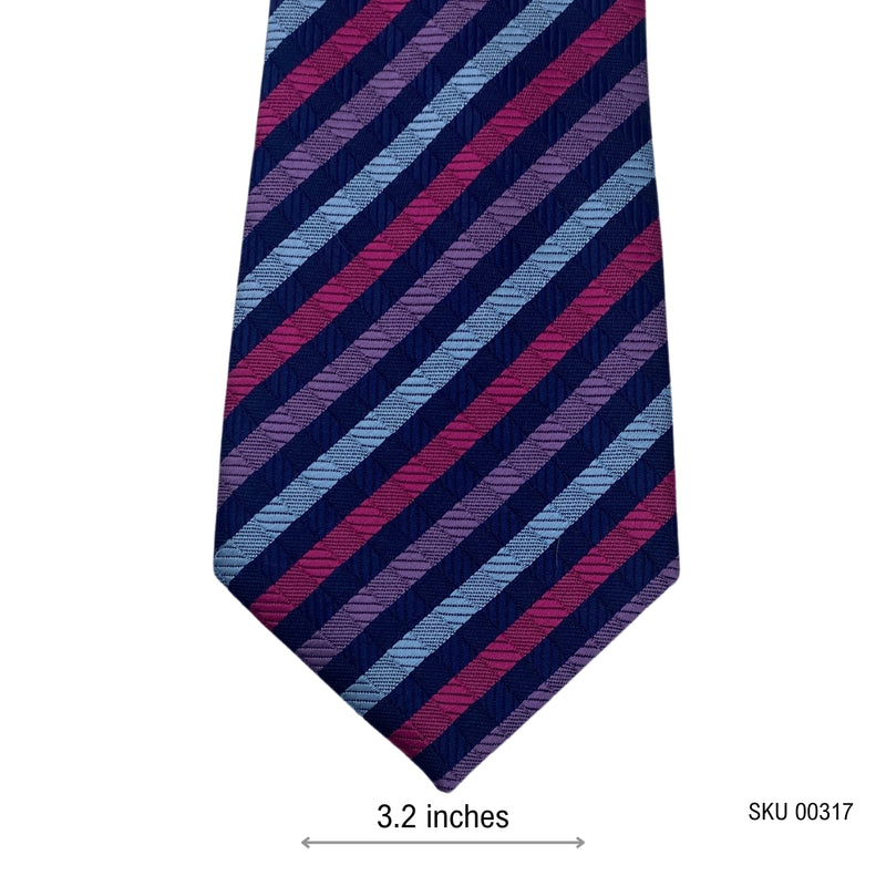 THE Collection DEBENHAMS Men's Striped Tie – Blue, Purple & Red