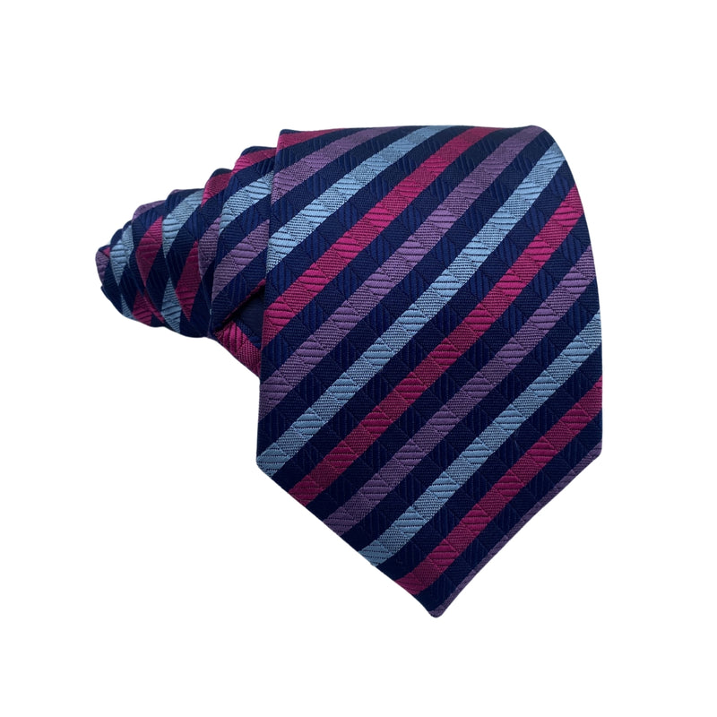 THE Collection DEBENHAMS Men's Striped Tie – Blue, Purple & Red