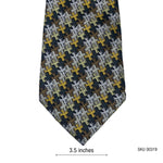 Men's Silk Houndstooth Tie – Black, Yellow & Brown