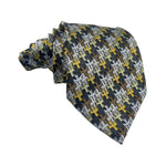 Men's Silk Houndstooth Tie – Black, Yellow & Brown